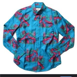 J. Crew Collection silk twill shirt in lobster print